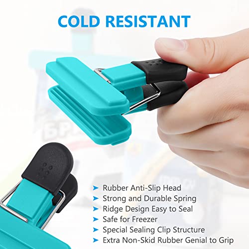 Image of AUAUY Chip Bag Clips, 12Pack Small Kitchen Clips for Refrigerator Food Storage Packages, Snack Bags, Photos, Assorted Sizes Food Bag Clips Plastic Heavy Duty Seal Grips
