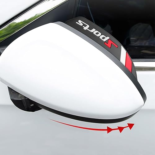 Miniatura 4 de BESULEN Protector de visera de lluvia para espejo retrovisor de automóvil, 2 piezas de cejas de lluvia deportivas para espejo lateral, cubierta