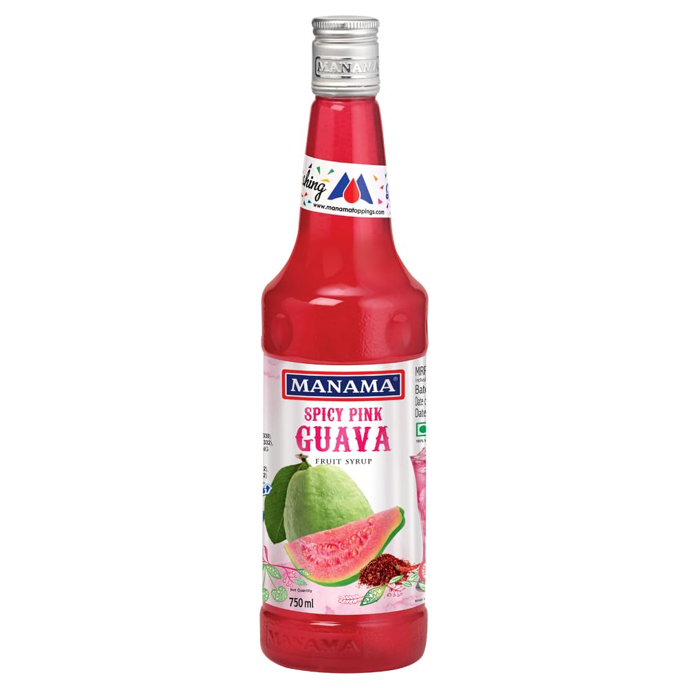 Manama Guava Fruit Syrup | Mixer for Mocktails, Cocktails, Drinks, Juices, Beverages | Non Alcoholic Mix 750ML Bottle-image-25