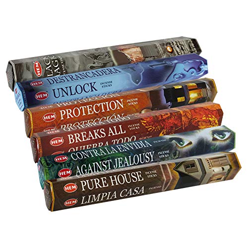 Hem Incense Sticks Variety Pack #21 and Incense Stick Holder Bundle with 6 Witchcraft Themed Fragrances