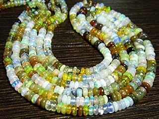 LKBEADS 1/2 Strand -Ethiopian Welo Opal Shaded Smooth Rondelles- Stone Measures -3.50-6mm Code-HIGH-10560