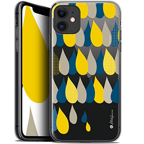 Ultra Slim Shell Case for 6.1-Inch Apple iPhone 11 with Small Grains and 3 Raindrops Design, 3 Gouttes de Pluie