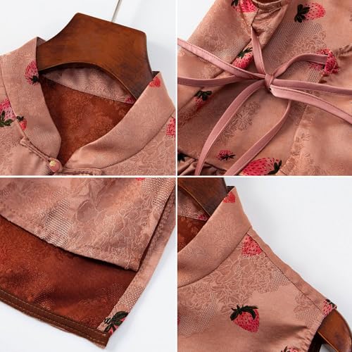 Chaleco de seda para mujer HangErFeng asimétrico con jacquard 617 4