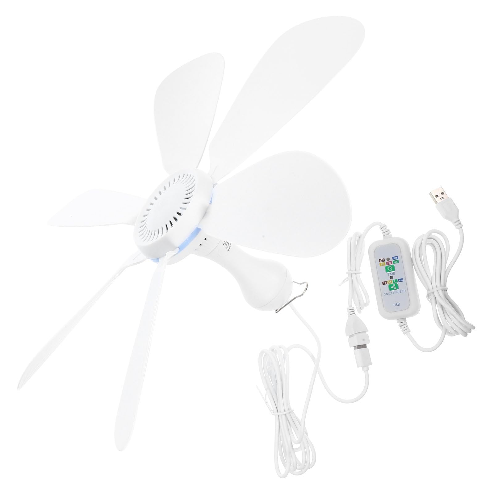 Ventilador de techo portátil contra el calor en camping y terrazas de verano