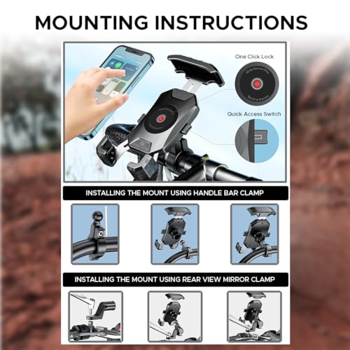 Amkette iGrip Secure Plus Mobile Holder for Bike/Scooter | Sturdy Build with Internal Metal Core, Anti-Shake Mount, 360° Rotation, IPX6 Waterproof, ABS & Rubber Protection (Black) - Image 7