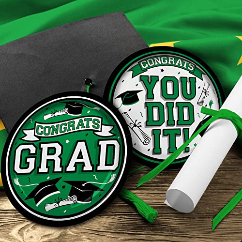 Gatherfun 2023 Graduation Party Supplies Green Dinnerware Disposable Paper Plates For Congrats Grad Party Decorations, Serve 80 #TOP3