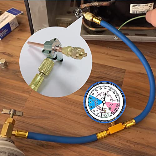 R134A Refrigerator Charging Hose Kit-Ac Recharge Hose Kit To Refrigerator With 1 Pack Of Bpv31 Bullet Piercing Tap Valve,1Pcs R134A Self-Sealing Adapter, For Home Fridge Refrigerant System (Style 1) #TOP7