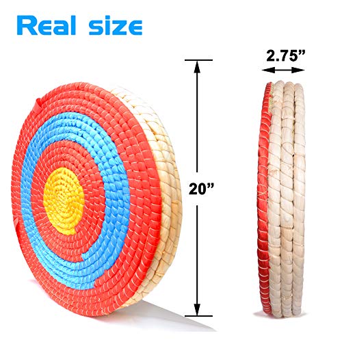 Vnaker Traditional Archery Target - Hand Made Solid Round Straw Arrow Target For Recurve & Compound Bow Outdoor Practice #TOP1