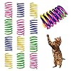 AGYM Juguetes de resorte para gatos, paquete de 12 resortes en espiral para gatos de interior, bobinas de resorte de plástico coloridas y duraderas que atraen a golpear, morder, cazar, juguetes