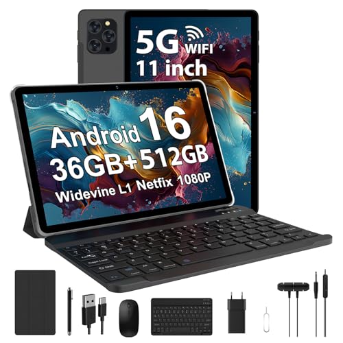 【36GB RAM+512GB ROM & 2TB TF Expansion】Tablet con tastiera dotato di 36GB di memoria (12GB di memoria fisica + 24GB di memoria virtuale) e 512GB di archiviazione interna, che garantisce un multitasking fluido per soddisfare facilmente le esigenze di studio e intrattenimento di tutta la famiglia. Inoltre, è possibile espandere la memoria fino a 2TB con una scheda Micro SD, offrendo più spazio per archiviare comodamente file e foto di grandi dimensioni e creare così altri momenti straordinari.