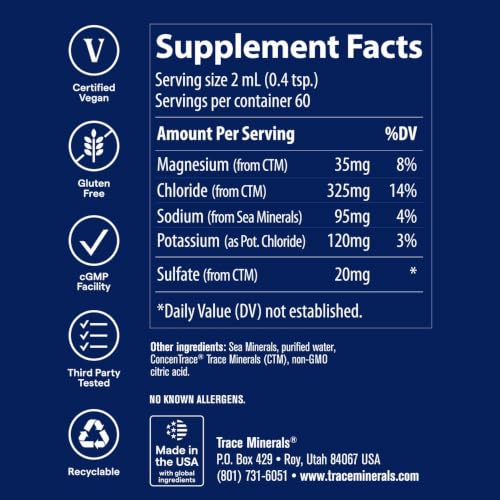 Trace Minerals No Muscle Cramps Liquid Electrolytes
