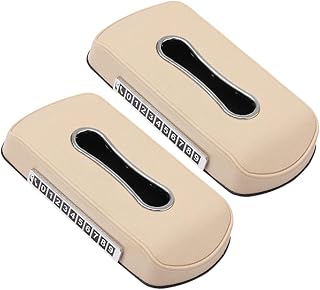 Happyyami 2piezas Caja De Pañuelos para Coche Soporte para Pañuelos De Coche Color Blanco Material Plástico