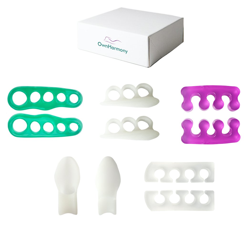Gel Toe Stretcher & Separators - Best Value Pack of 10 Spacers for Instant Therapeutic Foot Pain Relief from Bunions, Hammer Toes and More - Silicone Pal - Pedicure Tools