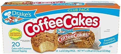 Drake's Coffee Cakes Club Pack 24. 46 oz, 20 Ct