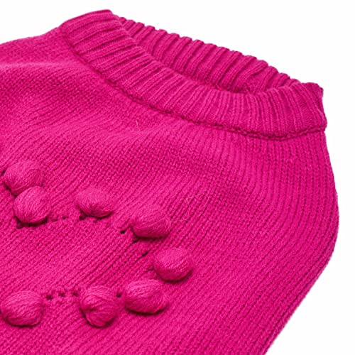 Blueberry Pet 2023 New Heart Dog Sweater Valentine’s Day Clothes For Large Girl Dogs, Hot Pink Pullover Crewneck Holiday Apparel, Back Length 20” #TOP4