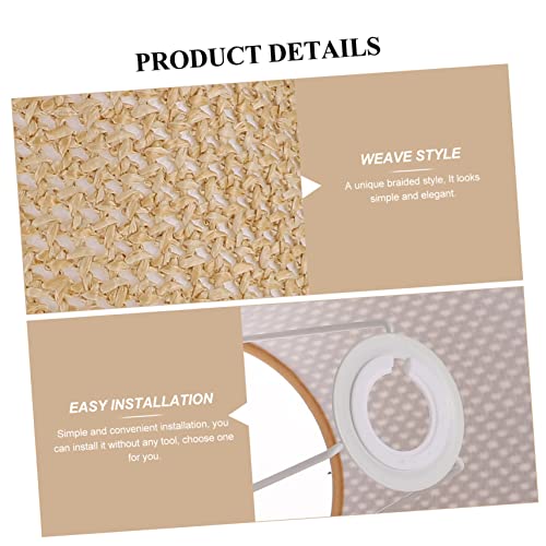 Ushobe Woven Lampshade Woven Lamp Shade Black Table Decor Japandi Decor Bell Lamp Shade Rattan Chandelier Floor Light Cover Lamp Desktop Light Cover Table Lamp Cover Lamp Shade Cover Clip #TOP7