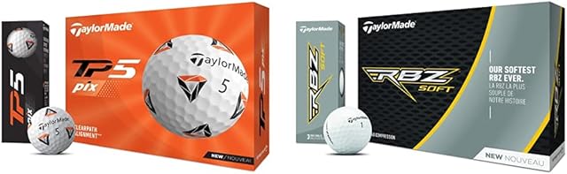 TaylorMade TP5 pix Golf Balls 2021,One Size & RBZ Soft Dozen Golf Balls, White,2021