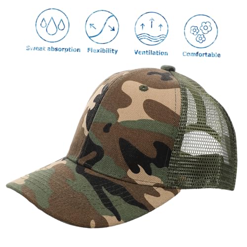 VALICLUD Sun Protection Hat Boys and Girls Sports Cap Breathable Mesh Outdoor Sun Hat Camouflage2