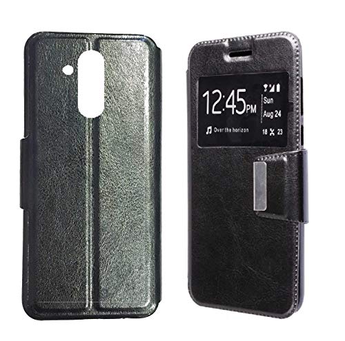 Todobarato24h Funda Libro Ventana Negra Compatible con Huawei Mate 20 Lite (6.3)