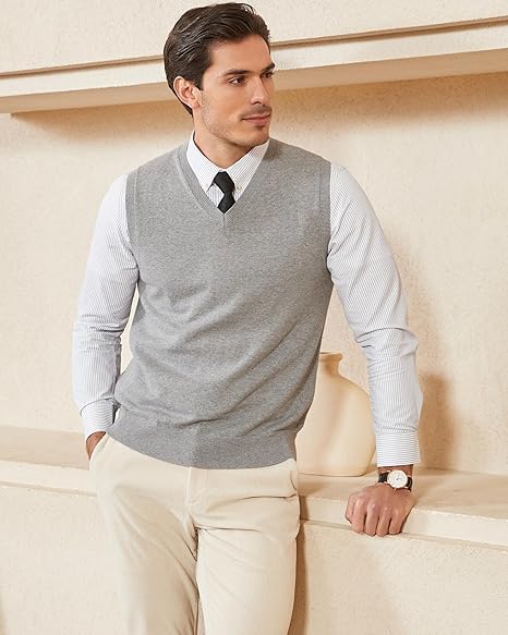 Image of URBANROCK Mens Woolen V-Neck Sleeveless Sweaters for Winter wear