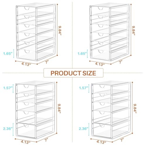 22 Drawers, Acrylic Desk Makeup Organizer, Plastic Drawers Organizer, Stackable Storage Solution for Makeup, Dresser, Office, Bathroom Clear Plastic Craft and Bead Storage Cabinet - Image 4