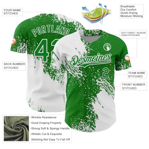 Camiseta personalizada de béisbol unisex para hombre, mujer y juventud, con nombre, número y logo bordados miniatura 3