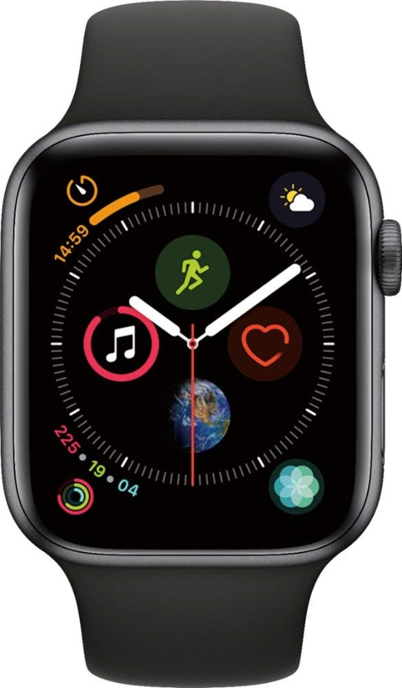 Amazon Com Apple Watch Series 4 Gps 44mm Space Gray Aluminum Case With Black Sport Band Renewed