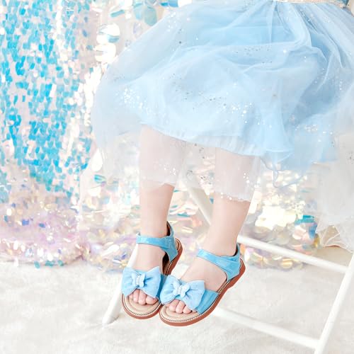 Image of Otter MOMO Girls Open Toe Princess Flat Sandals with Comfort Sole Summer Sandals