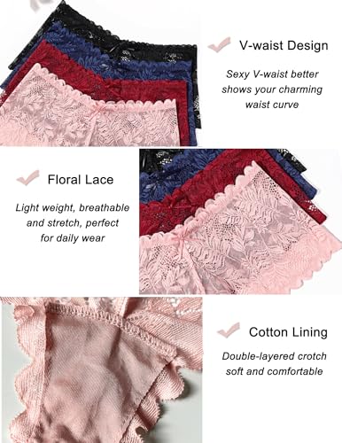 Image of Avidlove Women's Underwear Lace Boyshort Panties High Waist Cheeky Panty