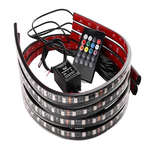Lychee Flexible Multicolore RGB LED Flash Neon pour Auto sous Chassis Strip Glow Eclairage IR Telecommande 90x120 CM avec Fonction de contrôle Acoustique et contrôle de télécommande sans Fil