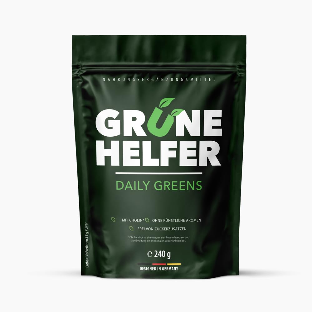 Grüne Helfer Pulver | mit Pflanzenstoffen und Cholin | natürliches Pflanzenpulver | 240 g Inhalt