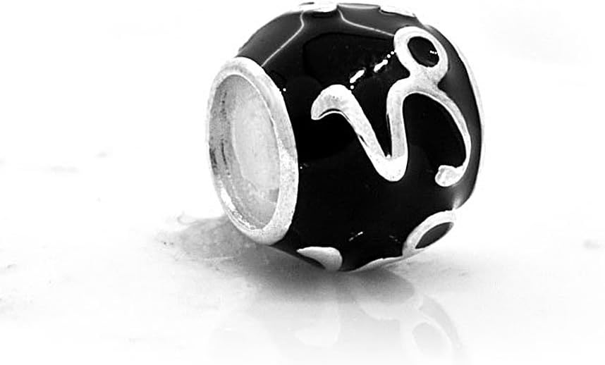 Everbling Zodiac Capricorn Black Enamel 925 Sterling Silver Charm Fits European Charm Bracelet