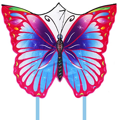 Laptony Papillon Cerf-Volant pour Enfants et Adultes, pour garçons et Filles Cerfs-Volants Easy Flyer, Jouet d'extérieur pour la Plage et l'été avec Ligne de vol de Cover