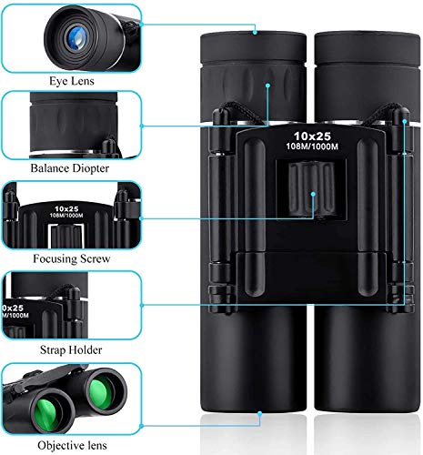 Binoculares compactos 10x25 impermeables miniatura 4