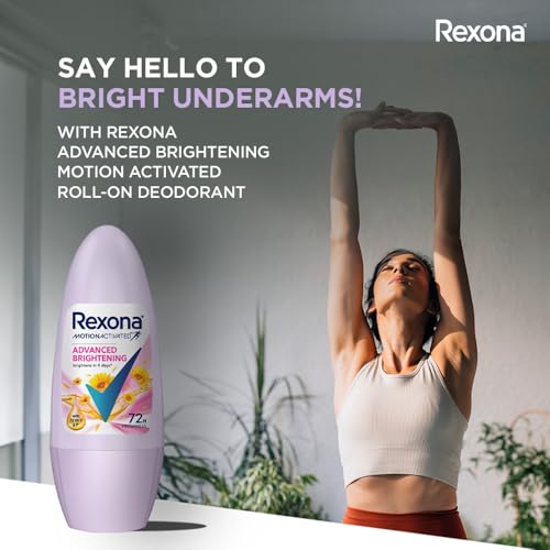 Image of Rexona Advanced Brightening Roll On Motion Activated Deodorant for Women | 72-Hour Freshness | 45 ML