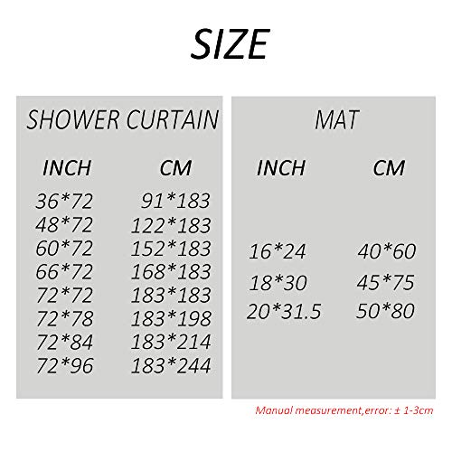 Shower Curtain Set with Bath Rug, Aurora Lanscape Bathroom Accessories Decor Polyester Fabric Shower Curtains with Hooks 72\"x72\" and Non-Slip Bath Mat 18\"x30\"