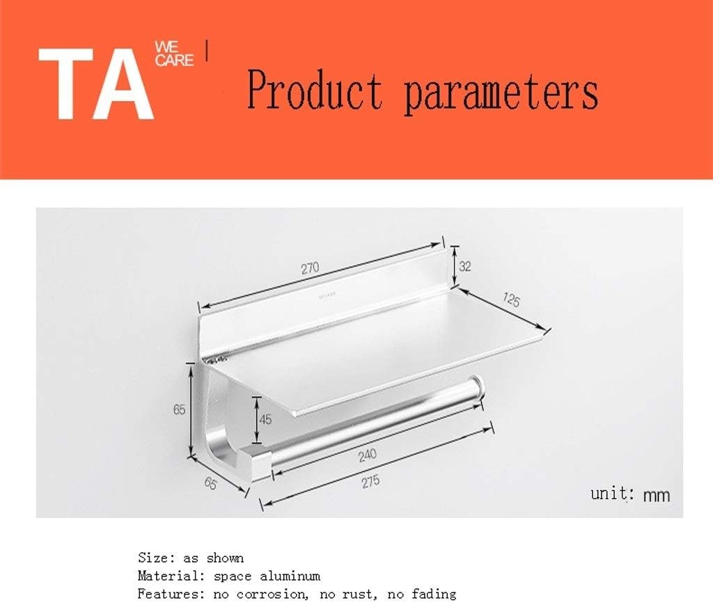 Toilet Paper Holders Bathroom Stainless Steel Toilet Paper Holder Roll Holder Storage Rack Wall-Mounted Punch-Free Toilet Paper Holder Bathroom Toilet Paper Holder