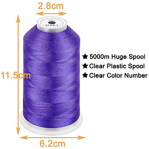Image of New brothread - Single Huge Spool 5000M Each Polyester Embroidery Machine Thread 40WT for Commercial and Domestic Machines - Violet Blue(Janome Color)