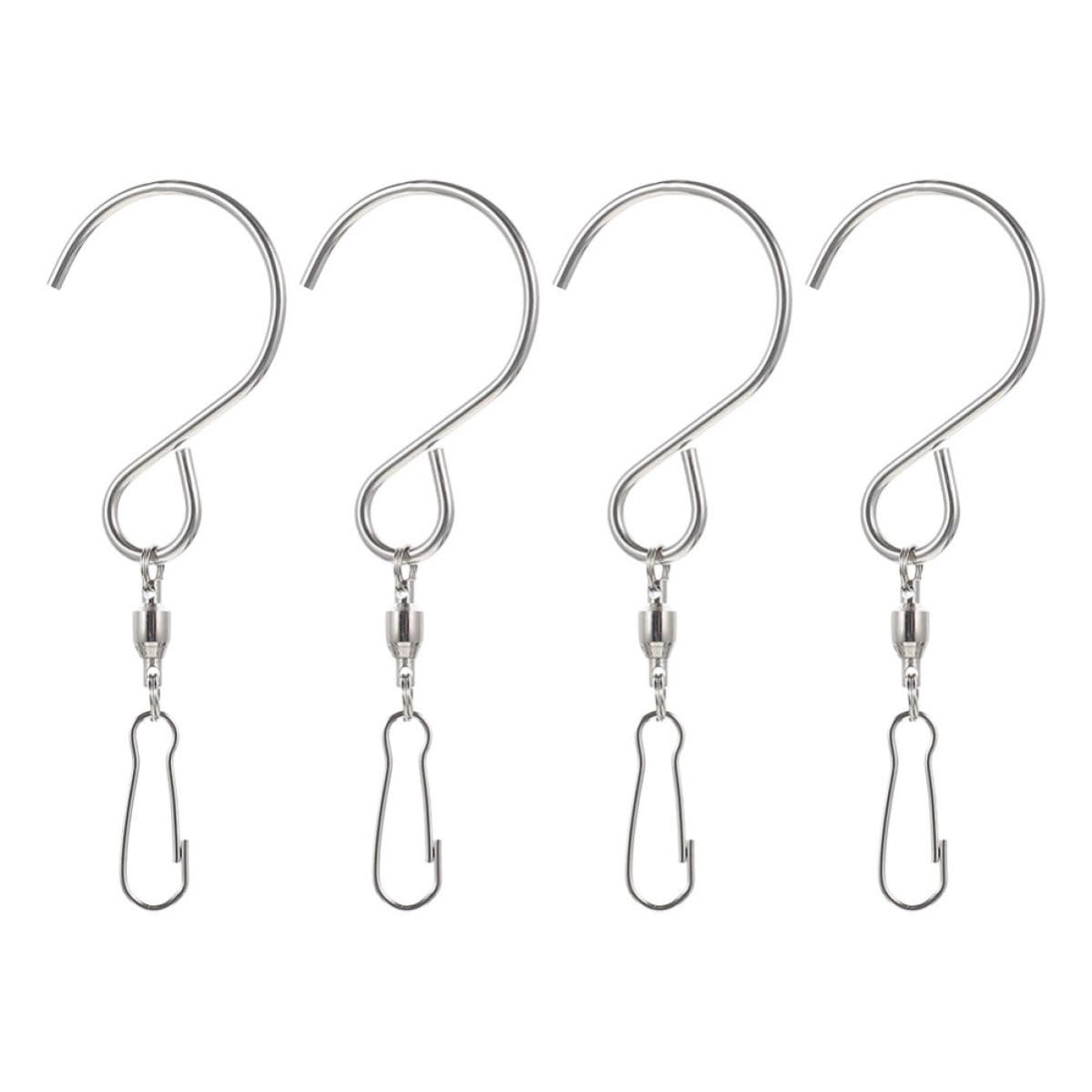 CORHAD 4pcs Stainless Steel Garden Hooks for Hanging Bird Feeders and Wind Chimes, Heavy Duty Rotating Swivel Hooks with Reliable Construction, for Outdoor and Garden Use