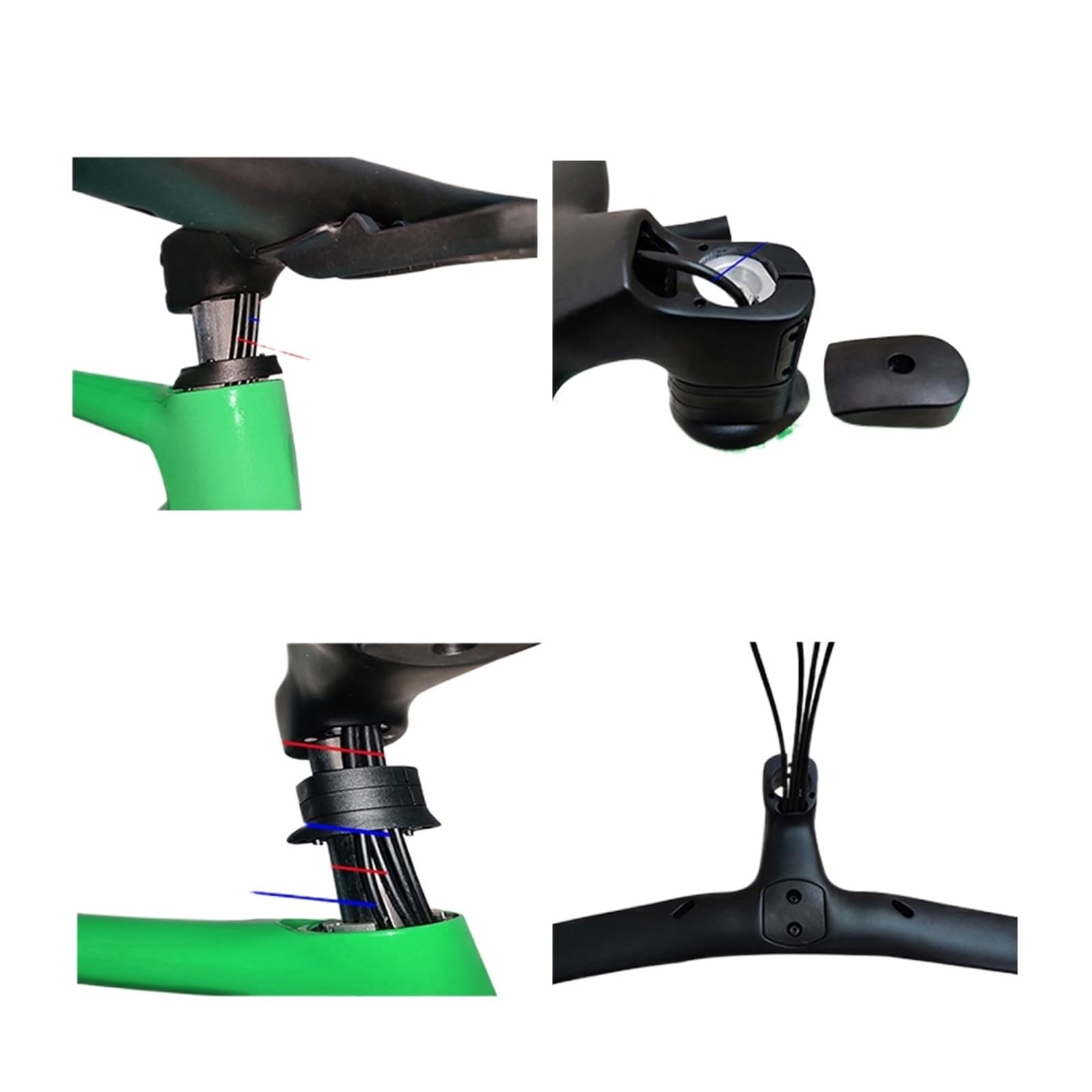 Manubrio Integrato 5D per Bici da Strada, Manubrio da Corsa Nero Opaco, Attacco Manubrio da 28,6 mm