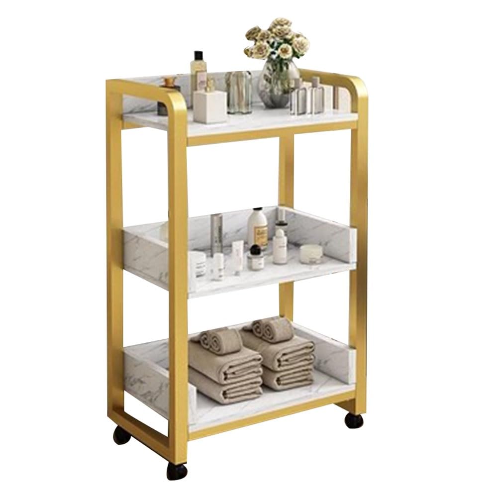 asdchZen Barber Cart Storage Cabinet, Salon Trolley With Drawers, Movable Beauty Locker, Beauty Organizer Spa Equipment,White-Gold-A-80X44X34Cm,Multicolor,colored