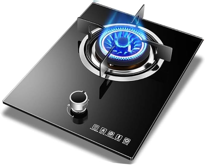 Estufa de Gas Empotrable 1 Puesto 5.2KW Negro Vidrio con Protección de Llama