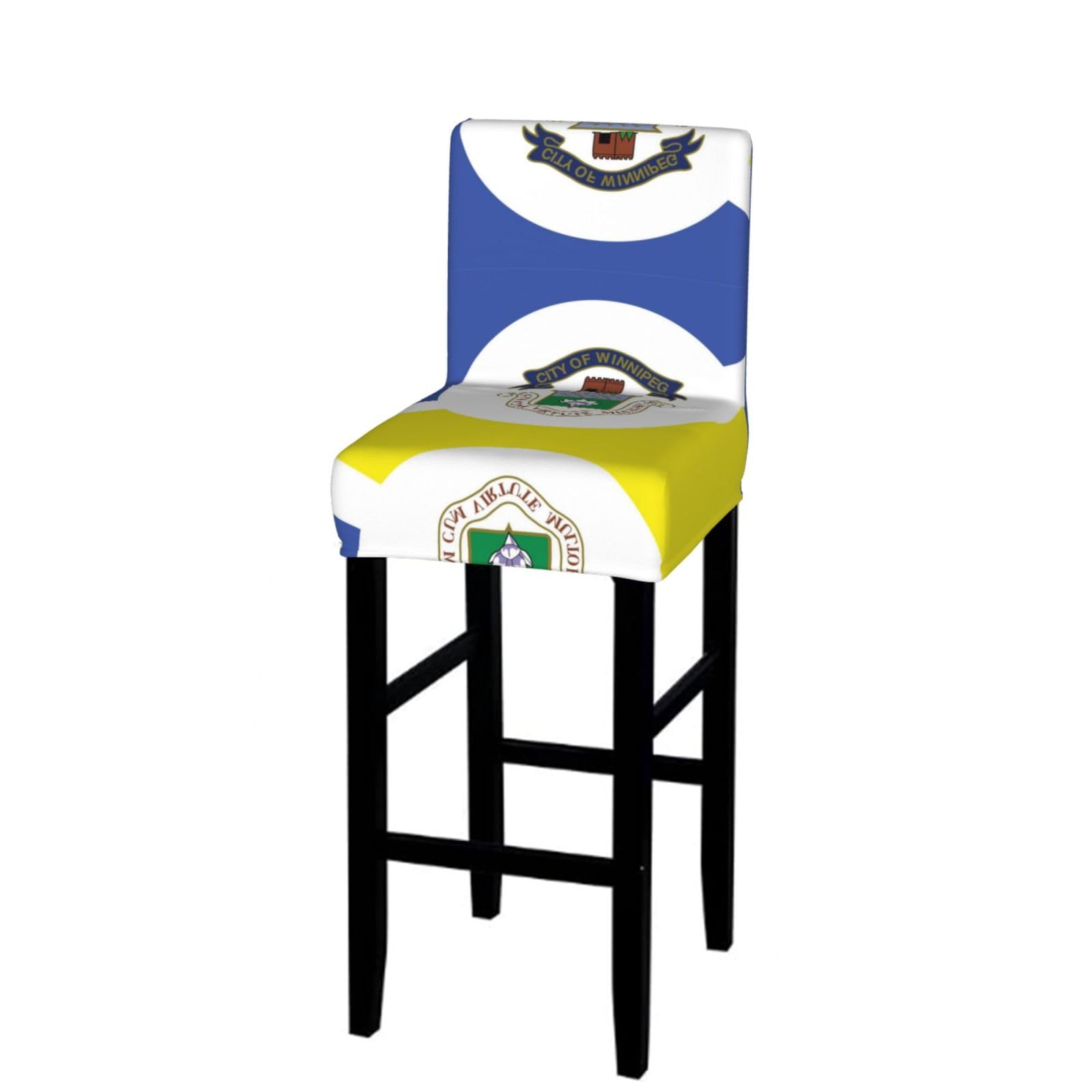 CNTDBU Winnipeg Flag Bar Stool Cover-Stretchy Chair Slipcover for Kitchen