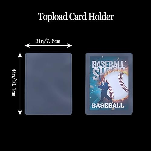 Miniatura 4 de WINTRA Tarjetero rígido de 3 x 4 pulgadas, 50 unidades de 35 puntos de carga superior y 100 fundas de tarjetas suaves para tarjetas de intercambio y