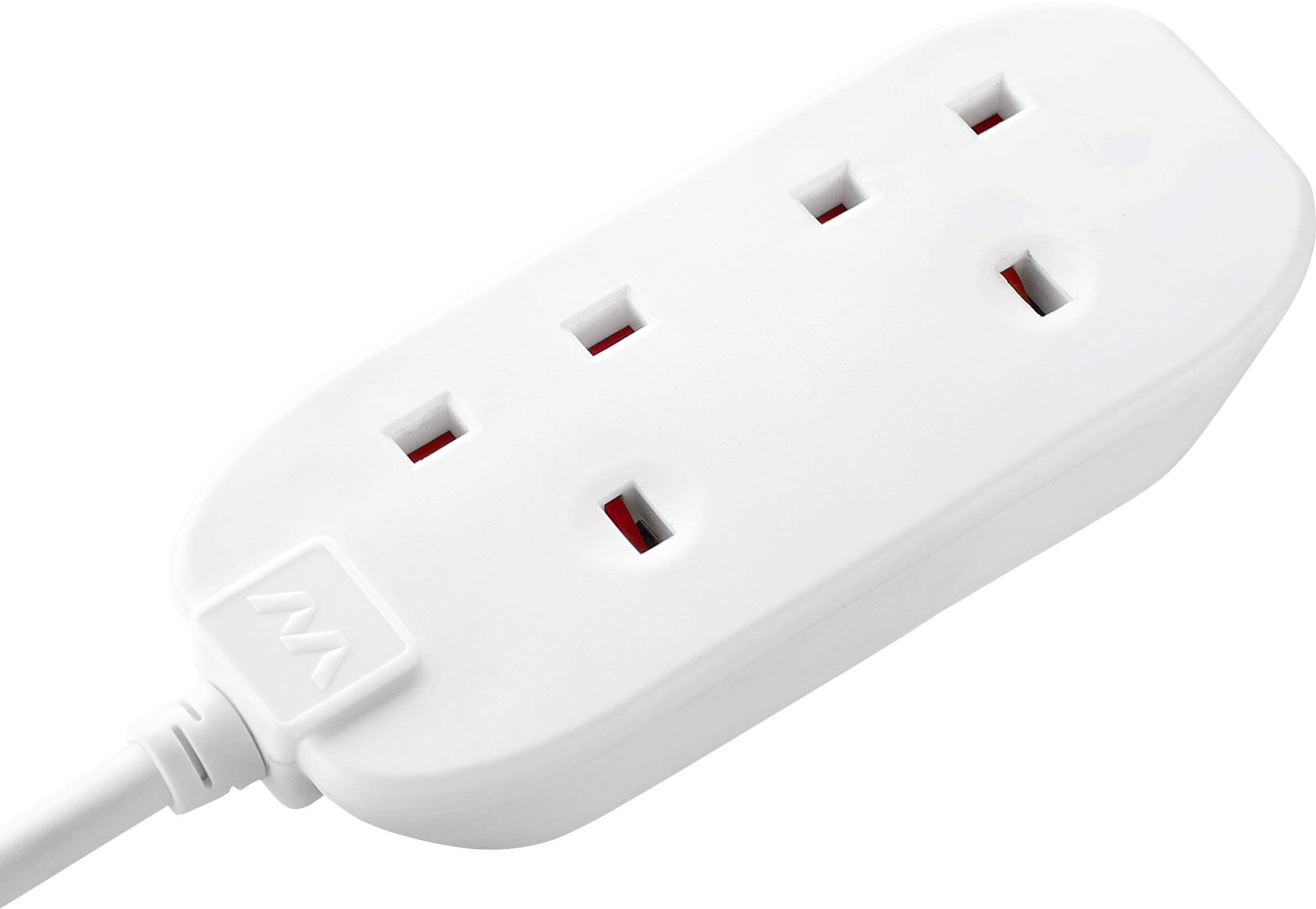 Masterplug Two Socket Double Extension Lead, 5 Metre Cable, Unswitched, 2-Way Plug Extension Cable, Power Strip, Basic Power, White, 13A, 2G, 5m, BTG5N