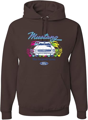 Miniatura 6 de Wild Bobby Ford Mustang Neon Vintage Muscle Car Legend Lives Cars and Trucks - Sudadera con capucha unisex