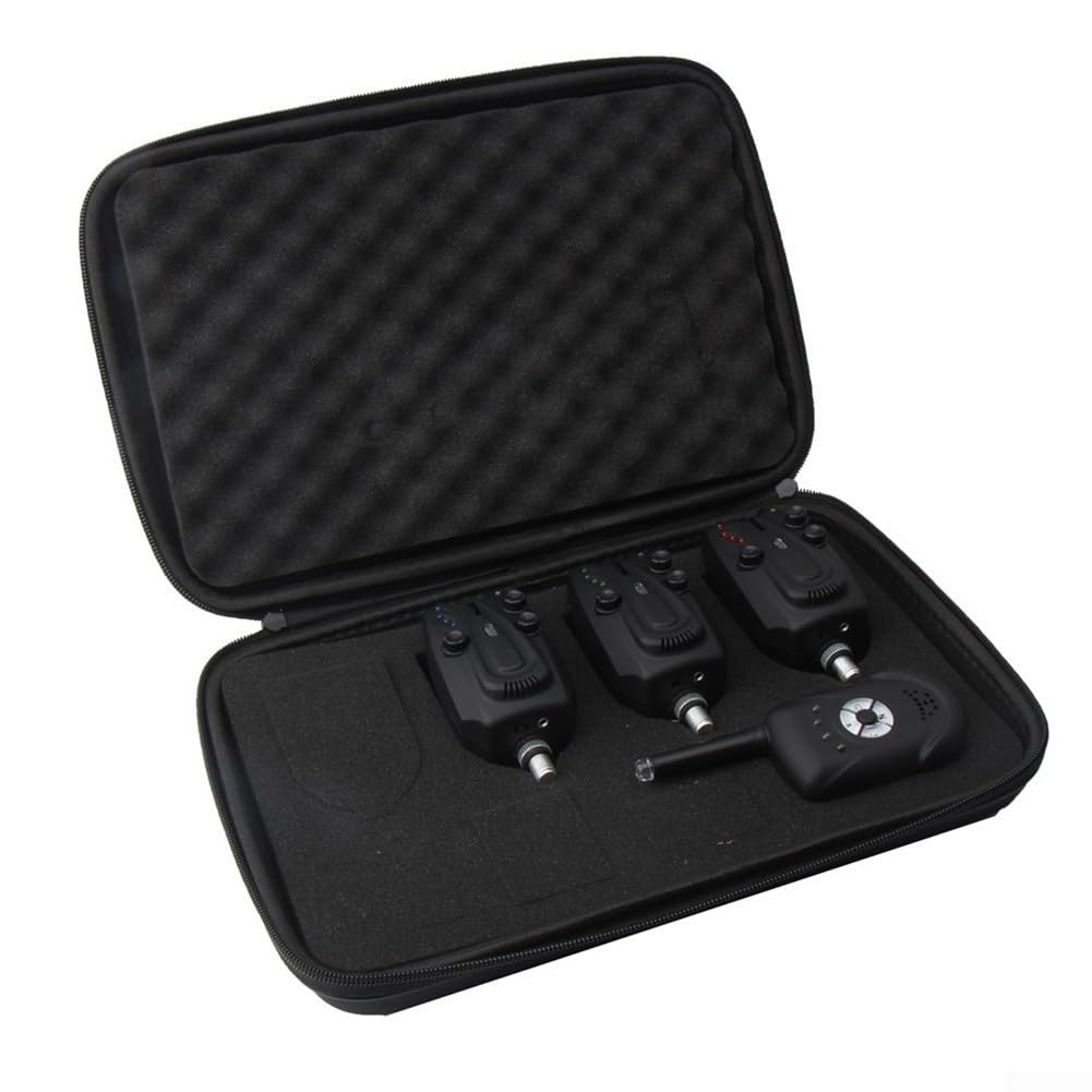Alarma inalámbrica para mordedura de carpa, 2 alarmas, luz LED (1+4 alarma)