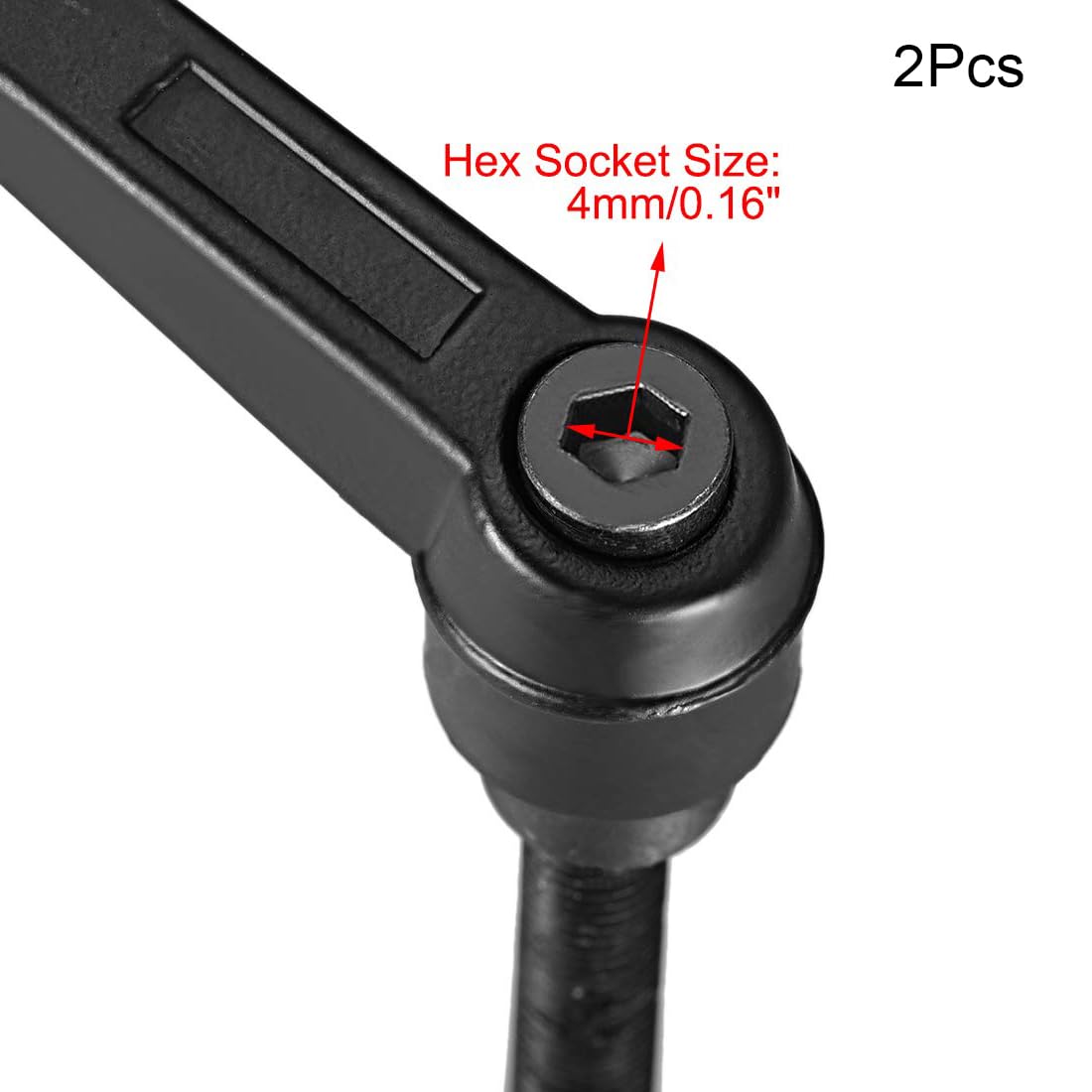 TA-VIGOR 2Pcs Adjustable Clamping Lever Handles, M8 x 45mm Locking Quick Release Push Button Ratchet Screw Knobs - Image 3