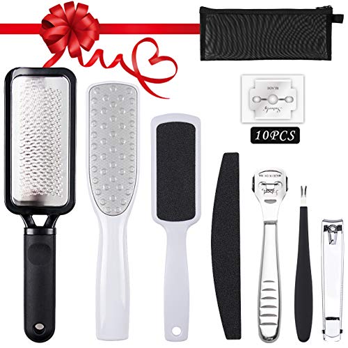 Professional 9 in 1 Pedicure Foot Rasp Files Callus Remover Kits, Double-Sided Colossal Foot Scrubber Care Tool Foot Filers for Dead Skin