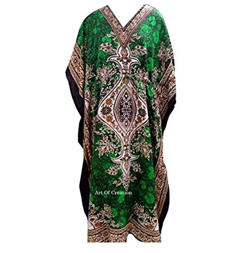 Art Of Creation Kaftan Dress for Women Maxi Kimono Bikini Beachwear Caftan Dresses Swimsuit Coverup Top Style Casual V-Neck Gown 3/4 Sleeve Printed Long Tunic Green Art Of Creation Kaftan Dress for Women Maxi Kimono Bikini Beachwear Caftan Dresses Swimsuit Coverup Top Style Casual V-Neck Gown 3/4 Sleeve Printed Long Tunic Green
